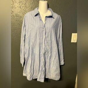 H&M Light Blue Striped Blouse